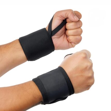 Wrist Wraps with Thumb Support Adjustable Weightlifting - Black